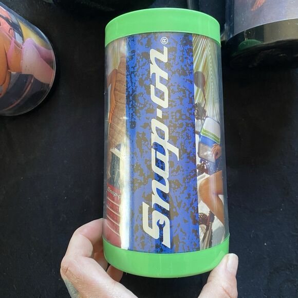 Vintage Snap-On Tools Pinup Girls Thermo-Serv Cups. Set Of 4! Handles. - Picture 2 of 13